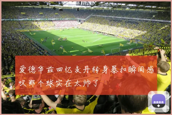 爱德华兹回忆麦丹转身暴扣瞬间感叹那个球实在太帅了